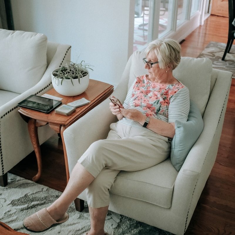 a person sitting in a chair